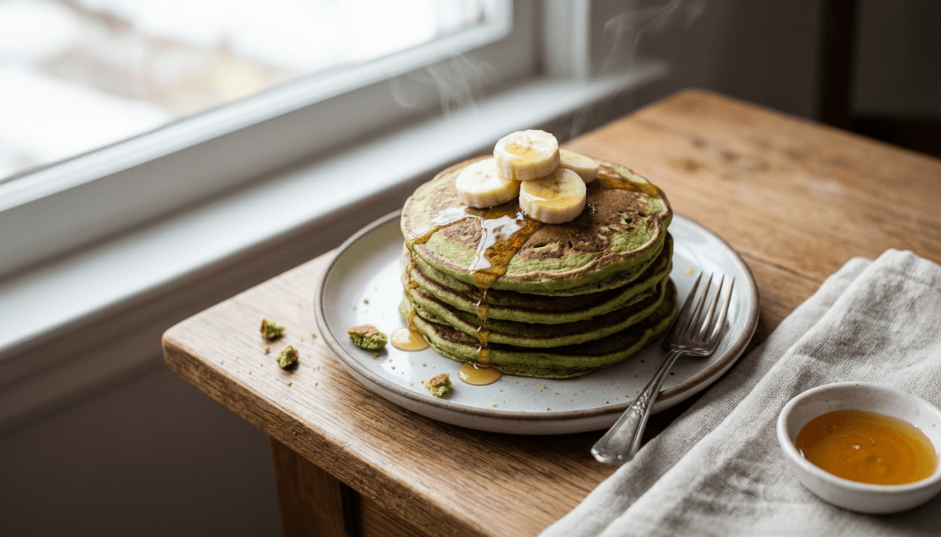 Matcha Pancakes (Luchtig Ontbijt Recept)